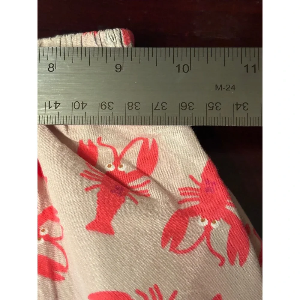 Southern Sunshine Kids Lobster Print Cotton Shorts Tan Red Size 3T Made in USA - Picture 6 of 8